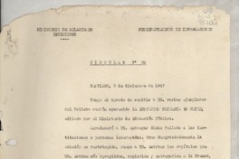 Circular N° 82, 1947 dic. 5, Santiago, [Chile] [a los] Señores Jefes de Misión y Cónsules de Chile
