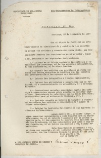 Circular N° 86, 1947 dic. 22, Santiago, [Chile] [a] Los Señores Jefes de Misión y Cónsules de Chile