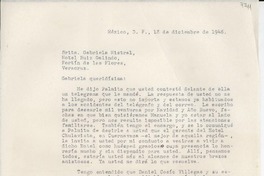 [Carta] 1948 dic. 18, México D.F. [a] Gabriela Mistral, Veracruz, [México]