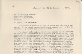 [Carta] 1948 dic. 21, México D.F. [a] Gabriela Mistral, Veracruz, [México]