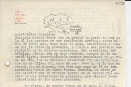 [Carta] 1934 mar. 22, Río [de Janeiro] [a] Gabriela Mistral
