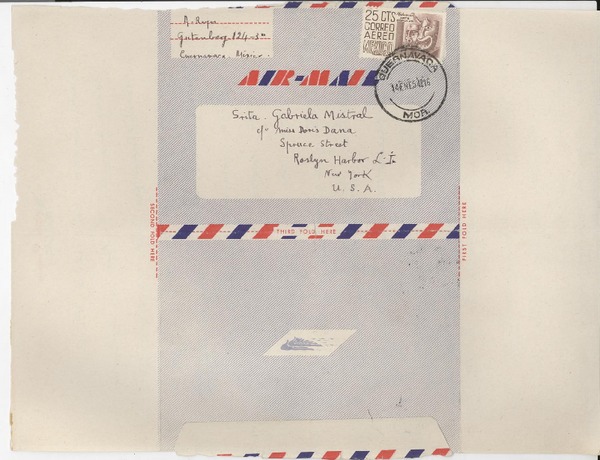 [Carta] 1954 ene. 14, Cuernavaca, México [a] Gabriela Mistral, Roslyn Harbor, L. I., New York, EE.UU.