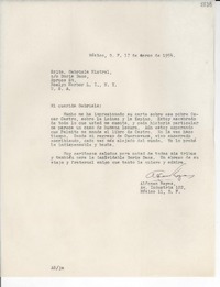 [Carta] 1954 mar. 17, México D. F. [a] Gabriela Mistral, Roslyn Harbor, L. I., N. Y., EE.UU.