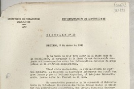 Circular N° 18, 1948 mar. 5, Santiago [a] los señores Jefes de Misión y Consules de Chile