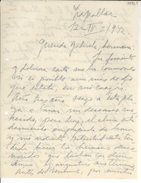 [Carta] 1942 mar. 12, Zapallar [Chile] [a] Gabriela Mistral