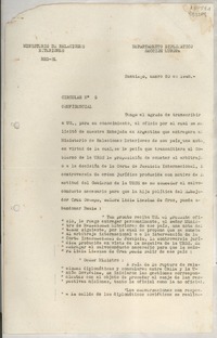 Circular N° 5 confidencial, 1948 ene. 20, Santiago, [Chile]