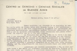 [Carta] 1954 jul. 5, Buenos Aires, [Argentina] [a] Gabriela Mistral, [Nueva York, EE.UU.]