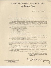 [Carta] 1954 abr., Buenos Aires, [Argentina] [a] [Gabriela Mistral]