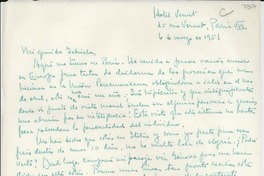 [Carta] 1951 mar. 6, París, [Francia] [a] Gabriela [Mistral]