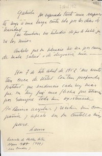 [Carta] [1952 abr. 7, Santiago] [a] Gabriela Mistral