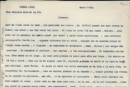[Carta] 1944 mar. 7, Buenos Aires, [Argentina] [a] Gabriela Mistral, Río, [Brasil]