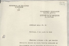 Circular N° 39, 1948 jun. 9, Santiago, [Chile]