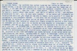 [Carta] 1944 jun. 20, Buenos Aires, [Argentina] [a] Palma [Guillén]