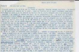 [Carta] 1944 sept. 17, Buenos Aires, [Argentina] [a] Gabriela Mistral, Río, [Brasil]