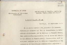 Circular N° 65, 1948 sept., Santiago [a] las Misiones Diplomáticas y Consulares de Chile en el Exterior