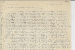 [Carta] 1949 sept. 28, Buenoas [i.e. Buenos] Aires, [Argentina] [a] Gabriela Mistral, México