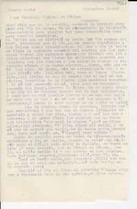 [Carta] 1949 nov. 12, Buenos Aires, [Argentina] [a] Gabriela Mistral, México