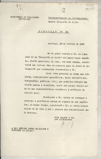 Circular N° 86, 1948 oct. 25, Santiago [a] los señores Jefes de Misión y Consules de Chile