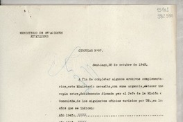 Circular N° 87, 1948 oct. 28, Santiago [al] señor Consul de Chile en Santa Barbara