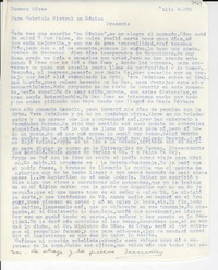 [Carta] 1950 jul. 9, Buenos Aires, [Argentina] [a] Gabriela Mistral, México