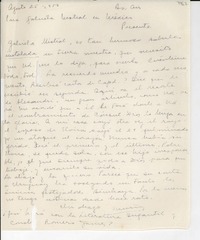 [Carta] 1950 ago. 25, Buenos Aires, [Argentina] [a] Gabriela Mistral, México