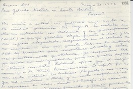 [Carta] 1947 mayo 30, Buenos Aires [a] Gabriela Mistral, Santa Bárbara