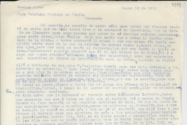 [Carta] 1951 mar. 18, Buenos Aires [a] Gabriela Mistral, Italia