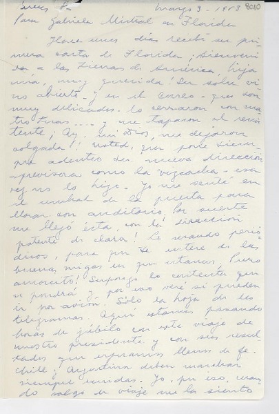 [Carta] 1953 mayo 3, Buenos Aires, [Argentina] [a] Gabriela Mistral, Florida, [EE.UU.]