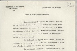 Circular N° 23, 1950 oct. 28, Santiago [a] los funcionarios del servicio exterior
