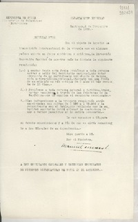 Circular N° 86 1950 nov. 2, Santiago [a] los consulados generales y secciones consulares de misiones diplomáticas de Chile en el exterior