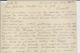 [Carta] 1953 dic. 20, Santa Fe, [Argentina] [a] Gabriela Mistral, Nueva York