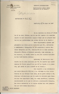 [Memorandum] N° 4272, 1937 mayo 25, Santiago, [Chile] [al] Señor Cónsul de Chile en Oporto, Portugal