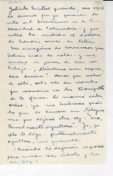 [Carta] 1954 oct. 4, [Buenos Aires] [a] Gabriela Mistral