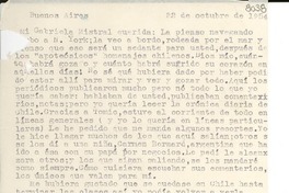 [Carta] 1954 oct. 22, Buenos Aires [a] Gabriela Mistral