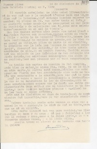 [Carta] 1954 dic. 14, Buenos Aires [a] Gabriela Mistral, Nueva York