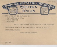 [Telegrama] 1949 feb. 28, Guatemala [a] Gabriela Mistral, Veracruz