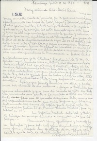 [Carta] 1955 jul. 19, Santiago, [Chile] [a] Doris Dana