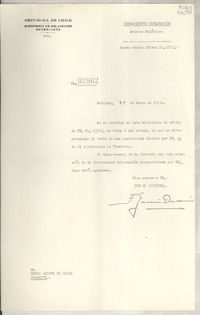 [Memorandum] N° 02862, 1949 mar. 21, Santiago, [Chile] [al] Señor Cónsul de Chile, Veracruz, [México]
