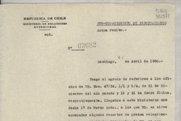 [Memorandum] N° 03682, 1950 abr. 14, Santiago [al] Señor Consul en comisión, Doña Lucila Godoy Alcayaga, Embajada de Chile, México