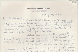 [Carta] 1949 mar. 30, Los Angeles, California [a] Gabriela Mistral