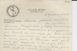[Carta] 1945 oct. 27, [Guatemala] [a] Gabriela Mistral