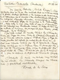 [Carta] 1934 jul. 31, Ruiloba-Casasola, Santander, [España] [a] Gabriela [Mistral]