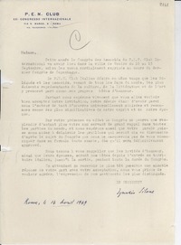 [Carta] 1949 avril 14, Rome, [Italia] [a] [Gabriela Mistral]