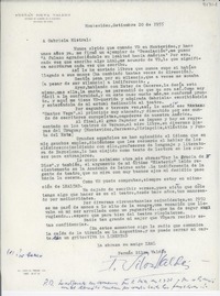 [Carta] 1955 sept. 20, Montevideo, [Uruguay] [a] Gabriela Mistral