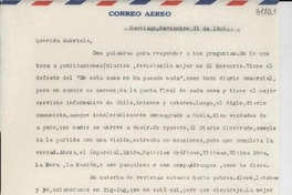 [Carta] 1946 nov. 21, Santiago [a] Gabriela Mistral