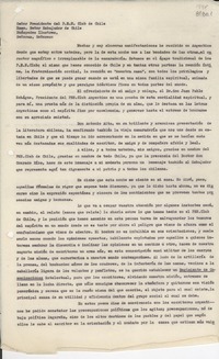 [Carta] [1948, Santiago] [a] Presidente del Pen Club de Chile