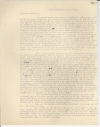 [Carta] 1950 ago. 5, Santiago [a] Gabriela Mistral