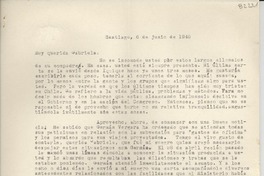 [Carta] 1948 jun. 6, Santiago, [Chile] [a] Gabriela [Mistral]