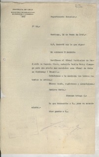 [Memorandum] N° 95, 1940 ene. 16, Santiago, [Chile]