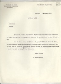 Aerograma N° 1853, 1952 mayo 15, Santiago [a] CongeChile, Nápoles